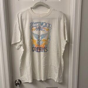 Torrid Cream Graphic Tee with Blue and Orange Accents